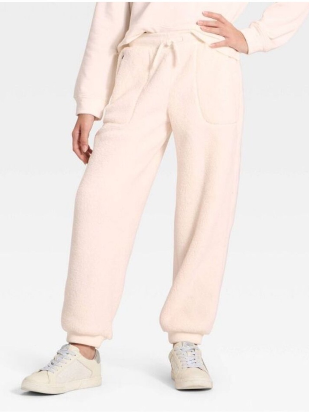 All in Motion Cream Girls' Faux Shearling Pants